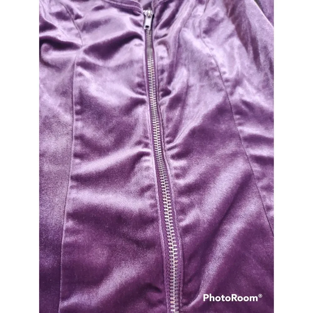 Divided | Purple Velvet Mini, Zipper Dress | Size 4 - Picture 3 of 4